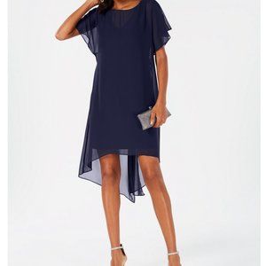 Adrianna Papell Chiffon-Overlay A-line Dress